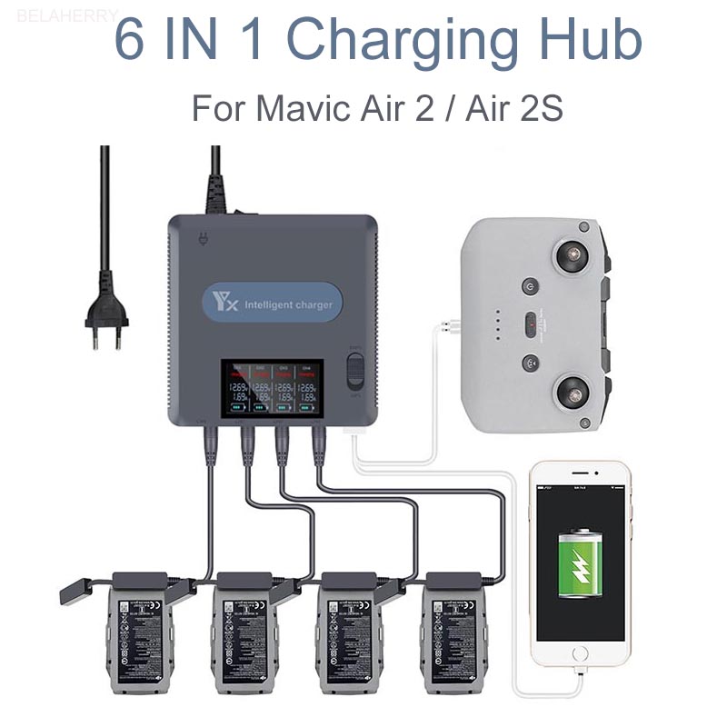 6 in 1 Digital display Battery - огляд і ціна Drone Charging Hub